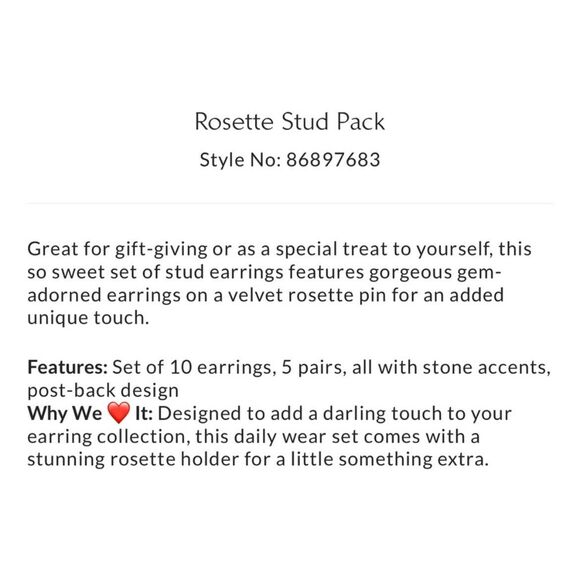 Free People Rosette Brooch Pin Stud Pack -5 Pairs of Earrings - Picture 4 of 5